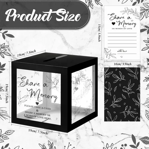 Vista 2 de Pajean 50 tarjetas de memoria Greenery Share a para colecciones de recuerdos de la vida, tarjetas de invitados, ideas para funerales, graduaciones