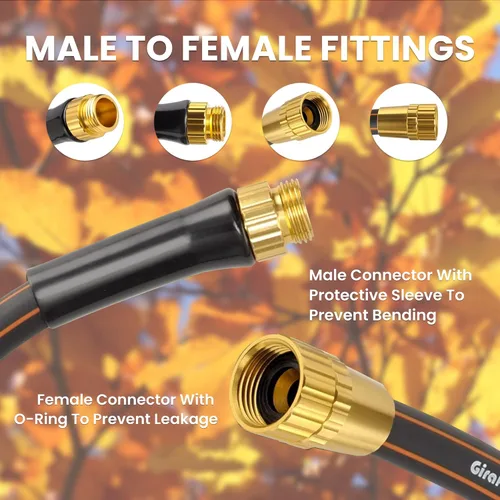 Vista 3 de Giraffe Tools Manguera Líder 5/8 pulgadas x 2.5 pies para Jardín, Manguera de Agua Resistente, Manguera Híbrida Corta Flexible y Ligera