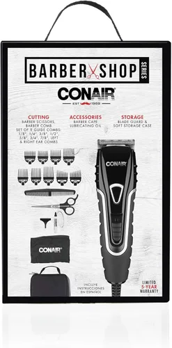 Vista 8 de Conair Barber - Cortadora de pelo, serie Barbershop - Kit de corte de pelo de 16 piezas