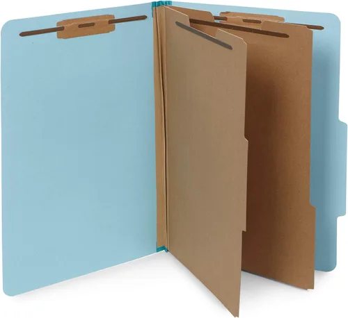 10 Carpetas azules de clasificación de tamaño legal – 2 divisores de expansión Tyvek de 2 pulgadas – 2 ganchos duraderos diseñados para organizar