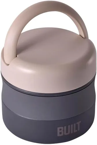 Vista 2 de Built Recipiente de acero inoxidable aislado de boca ancha de 12 onzas con tapa resistente a fugas y agarre de silicona, almacenamiento de alimentos