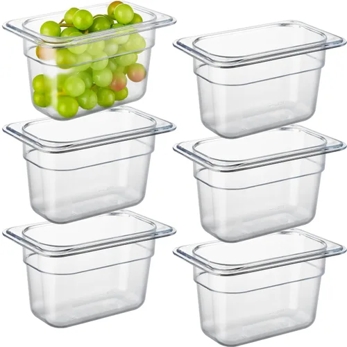 Vista 40 de CURTA Paquete de 6 sartenes NSF para alimentos, tamaño medio de 4 pulgadas de profundidad, policarbonato comercial transparente apto para congelador