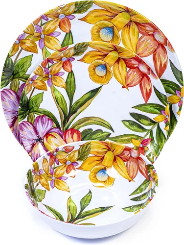 Vista 3 de Prepara Juego de vajilla de melamina de 12 piezas, cerámica azul