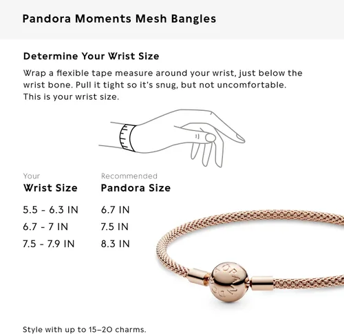 Vista 7 de Pandora Pulsera de malla de joyería Pandora Rose