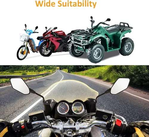 Vista 6 de motorcycle rearview mirror For Y-AMAHA XMAX VMAX NMAX TMAX MT-07 MT-09 MT07 MT09,Universal 10MM motorcycle rearview mirror side mirror black