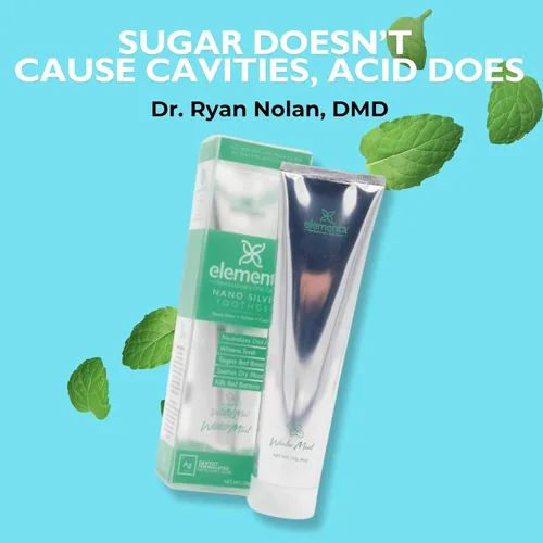 Vista 3 de Elementa Silver Pasta de dientes sin espuma sabor a menta de invierno Gel blanqueador de dientes 5 en 1 de 4 onzas líquidas Formulado por