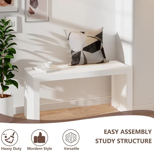 Vista 23 de Banco de comedor de bambú, banco de mesa de cocina de 35 pulgadas, decoración de casa de campo, banco de zapatos de entrada, banco al aire libre