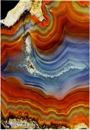 Vista 6 de 3dRose Banded Agate, Quartzsite, Orange and Blue 11x12 Wash Cloth for Face and Body