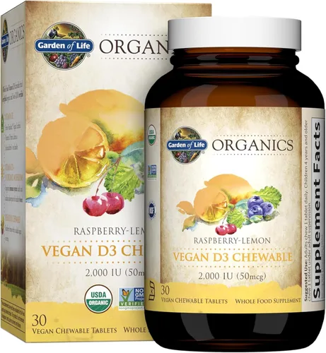 Garden of Life Vitamin D3 - mykind Suplemento alimenticio integral vegano orgánico de vitamina D para el sistema inmune y salud ósea, 2000 IU,