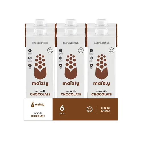 Vista 10 de Maizly Mix Two‑Pack Alternativas a leche de maíz original y chocolate sin OMG Bebidas a base de plantas, sin alérgenos, suaves y cremosas