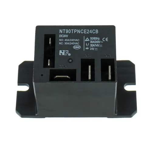 Vista 4 de NT90-DC24V-10X Relé de potencia DC 24V Bobina 24 VDC 30A 40A SPDT(1NO 1NC) con montaje de brida y 10 cables de terminal de conexión rápida Mini Relé