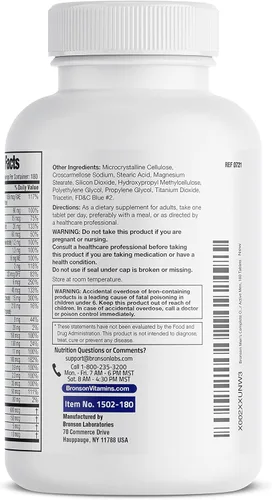 Vista 7 de Bronson ONE Daily Multivitamínico Completo para Hombres Multimineral Una Vez al Día Multi para Hombres Activos, 180 Tabletas