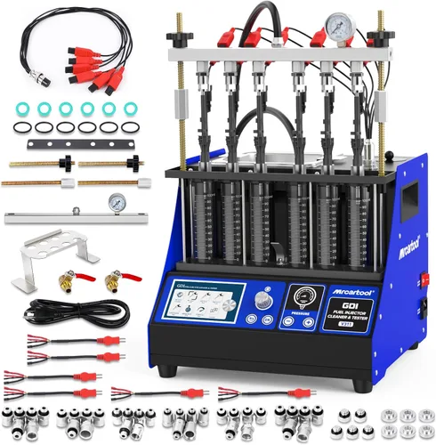 Vista 11 de MR CARTOOL V209 - Máquina limpiadora de inyectores de combustible, kit limpiador de inyectores ultrasónicos con calefacción 110V para 4 cilindros