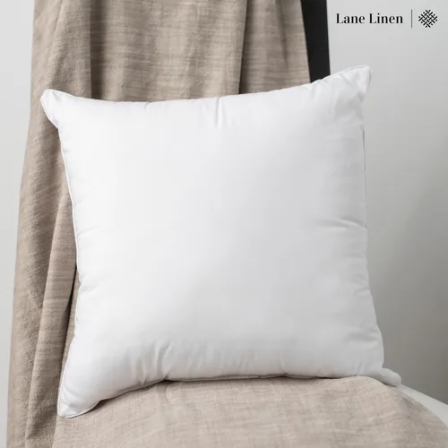 Vista 8 de LANE LINEN Paquete de 4 almohadas blancas de 18 x 18 pulgadas para fundas de almohada decorativas, almohadas de sofá para sala de estar, almohadas