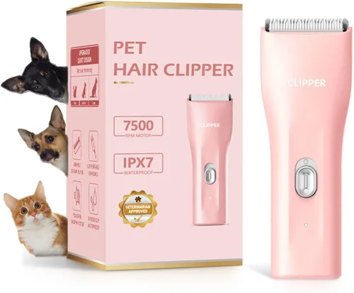 Vista 9 de Kit de aseo para perros para pelaje grueso, de bajo ruido, inalámbrico, recortadora de pelo de gato, afeitadora recargable, herramientas de aseo