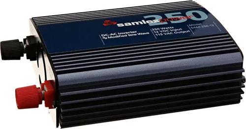 Samlex SAM-250–12 12 voltios 250 vatios inversor de corriente directa a corriente alterna.