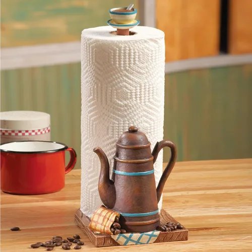 Vista 2 de Cafetera con soporte para papel de cocina.