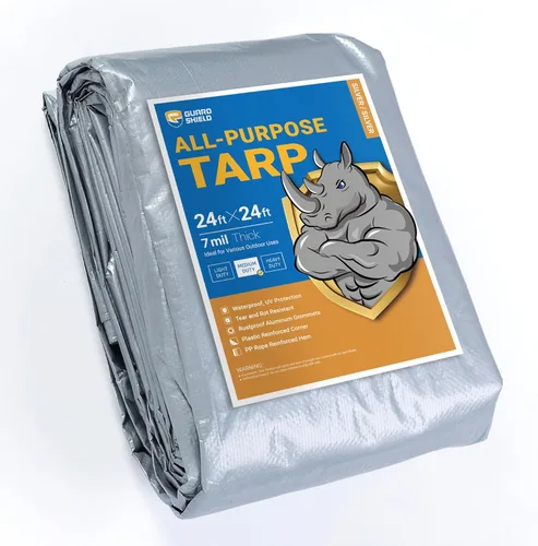 Vista 116 de GUARD SHIELD - Lona negra impermeable de 6 x 6 pies, cubierta de lona de polietileno, de servicio medio y uso general de 7 mil