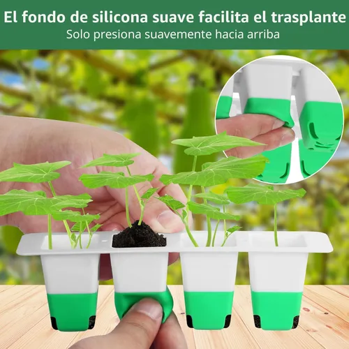 Vista 2 de Sondiko Bandeja de inicio de semillas con celdas de silicona suave, 80 celdas de bandejas de plántulas, kit de inicio de semillas, paquete de 4