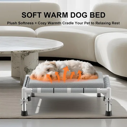 Vista 2 de Cama Elevada para Perros al Aire Libre - Cama Refrescante Elevada para Perros de Exterior con Cojín, Cama Hamaca para Perro con Marco de Acero