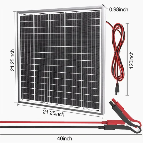 Vista 7 de SOLPERK - Kit de panel solar de 50 W 24 V, controlador PWM impermeable inteligente de 10 A, cargador de batería solar para exteriores y hogar