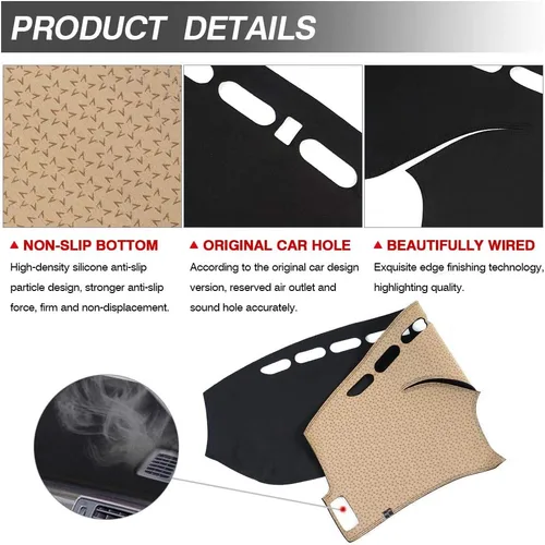 Vista 6 de CARTIST Tapete Protector para Tablero para 2013-2015 2016 2017 Honda Accord Accesorios - Tapete para Salpicadero, Franela, Tapete para Tablero