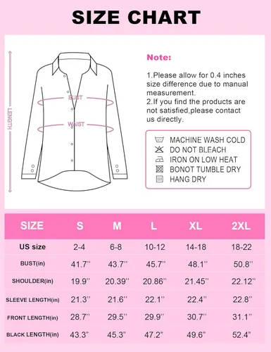 Vista 5 de siliteelon Womens Button Down Shirts Cotton Dress Shirts Long Sleeve Blouses V Neck Solid Casual Tunics Tops with Pockets