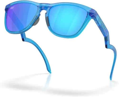 Vista 5 de Oakley Montura de gafas de sol para hombre, lentes de zafiro Prizm Azul ácido mate