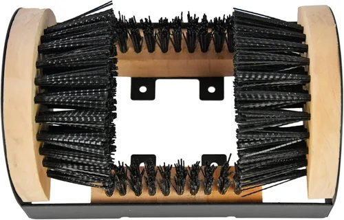 HOME-X - Cepillo de limpieza para botas y raspador, cepillo de limpieza de zapatos, cepillo de limpieza para botas al aire libre, montaje en piso, 9