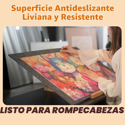 Vista 6 de TELY Tablero de Rompecabezas Plegable Tapete de Fieltro para hasta 2000 Piezas de Rompecabezas, Plegable para Fácil Almacenamiento de Rompecabezas