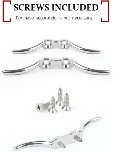 Vista 5 de Atibin Tacos de muelle de acero inoxidable para kayak, bote, amarre marino, cuerda pesada, base de tacos