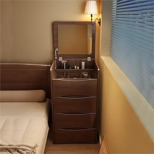 Vista 3 de Makeup Vanity with 3 Drawer and Storage Stool Vanity Dressing Table with Flip Top Dressing Desk Set with Mirror and Jewelry Organizer for