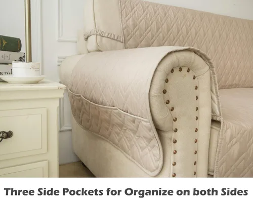 Vista 4 de Ameritex - Funda impermeable de sofá, 100 % antideslizante, acolchada, protector de muebles para perros, niños y mascotas; funda de sofá, lavable a