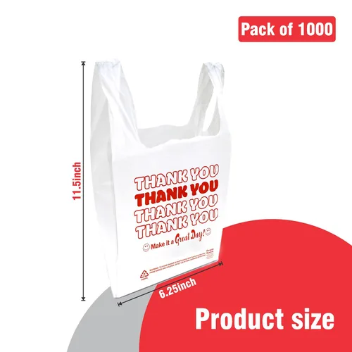 Vista 2 de Bolsas de agradecimiento – Caja de 1,000 unidades (11,5 x 6,25 x 21 pulgadas) -.6mil
