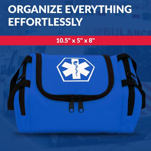 Vista 4 de Dixie EMS Dixigear Bolsa Vacía de Primer Respondedor II 10.5" x 5" x 8" - Azul