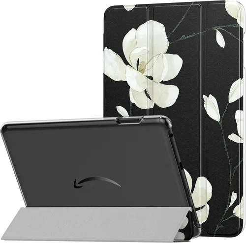 Vista 14 de MoKo Funda para tablet Yaxa Kindle Fire HD 8 y 8 Plus (12/10ª generación, 2024/2022/2020) de 8 pulgadas, funda de piel sintética con triple