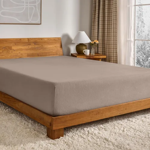 Vista 10 de Bare Home Sábana bajera ajustable de franela 100% algodón, aterciopelada suave y pesada, franela de doble cepillado, bolsillo profundo
