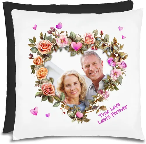 Vista 18 de Almohada personalizada de San Valentín, almohada personalizada, regalos de San Valentín, regalos para mujeres, regalos para ella, regalos Negro