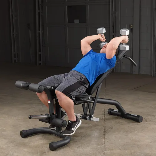 Vista 5 de Body-Solid Banco de pesas ajustable con múltiples ángulos para gimnasio doméstico y comercial (FID46), banco plano, inclinado y declinado