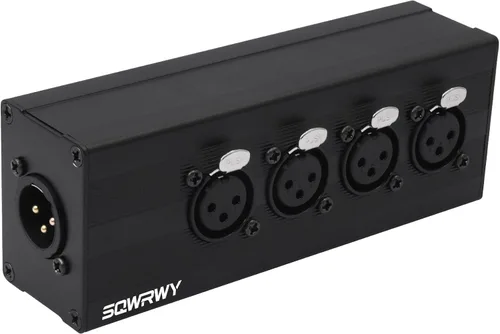 Adaptador de audio XLR de 1 macho a 4 hembras, caja divisora XLR de 1 pulgada y 4 salidas, convertidor de salida de línea de 3 pines para uso