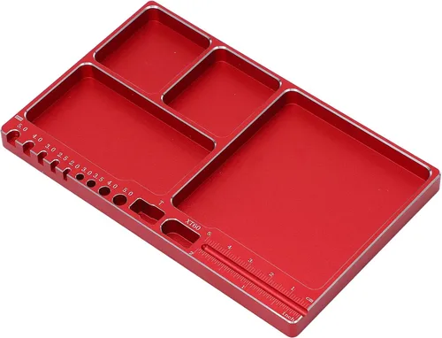 Vista 9 de Dilwe Bandeja de tornillo magnética de aleación de aluminio RC con almohadilla para reparación de juguetes modelo RC, kit de reparación electrónico