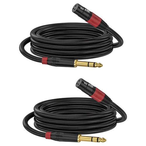 Vista 14 de Cable de interconexión equilibrado TRS a XLR de 1/4 pulgadas Pro de 1.2 M, XLR macho a 1/4 de pulgada (0.250 in), adaptador de convertidor de audio