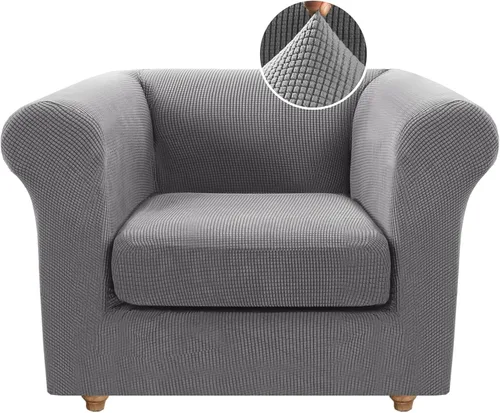 Vista 24 de H.VERSAILTEX - 4 piezas de fundas de sofá elásticas para sofá de 3 cojines, fundas de sofá de estilo Chesterfield tradicional