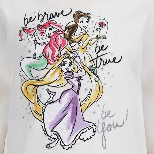 Vista 6 de Disney Princess - Conjunto de 2 piezas con capucha y manga larga con cremallera para niñas pequeñas