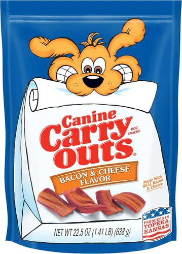 Vista 17 de Canine Carry Outs Golosinas para perros, sabor a tocino, 22.5 onzas (paquete de 4), hechas con tocino real