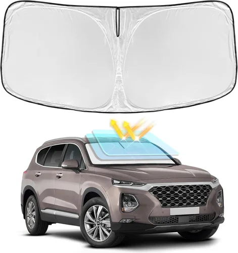 Vista 38 de Parasol de 2025 capas para parabrisas, ajuste personalizado, tela 240T, parasol retráctil que bloquea los rayos ultravioletas, accesorios