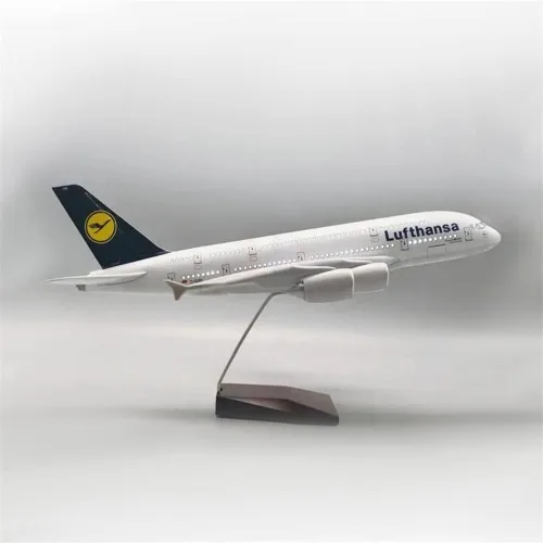 Vista 3 de TECKEEN 16 * 10 * 9CM A380 alemán Lufthansa avión avión, modelo de metal fundido a presión modelo de avión