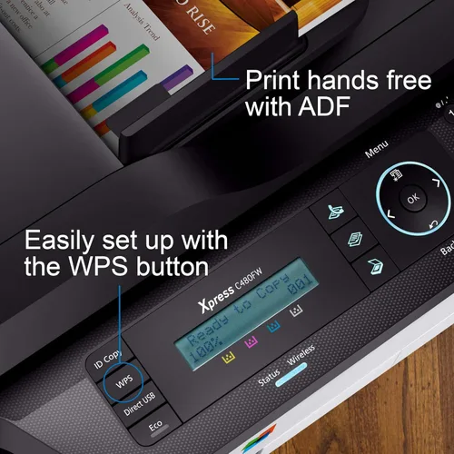 Vista 7 de Samsung Xpress SL-C480FW/XAA impresora láser a color inalámbrica multifunción