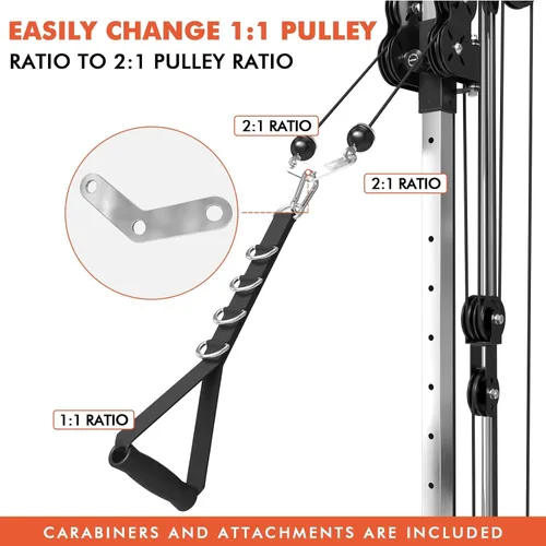 Vista 3 de Mikolo Wall Mount Cable Station, Cable Crossover Machine with Dual Pulley System and 18 Adjustable Positions for Home Gym Fitness Equipment