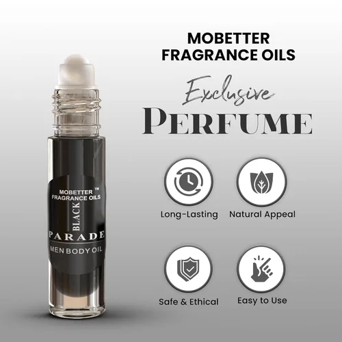 Vista 3 de MOBETTER FRAGRANCE OILS Black Parade - Aceite corporal de colonia para hombre, rollo de 1/3 oz en botella de vidrio
